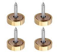 MroMax Chiodo decorativo a vite a specchio, 20 mm, in acciaio inox, coperchio a vite per specchio decorativo e segno/hardware pubblicitario, smussatura dorata, 4 pezzi