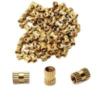 MroMax - Confezione da 100 dadi filettati M3 x 6 mm L x 4 mm OD femmina in ottone