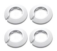 MroMax Confezione da 4 copritanchi in plastica PP bianco da 40 mm per decorazione del termosifone - Cappuccio a scatto per scarico lavandino e tubi di ventilazione - Per nascondere gli spazi e