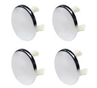 MroMax Coperchi per Troppopieno Lavello Bagno Cucina Trim Bacino Anello Monostrato Tappi Inserti Ricambi Tono Argento 4 Pezzi