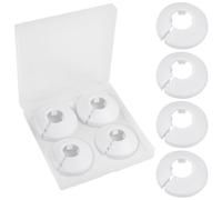 MroMax Copertura per tubi in plastica PP bianca da 1/2", 16 mm, 4 pezzi, flangia decorativa per tubo dell'acqua, tappo a scatto per valvola da cucina, tubi di flusso del lavandino e WC, per nascondere