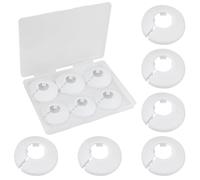 MroMax Copertura per tubo in plastica PP bianca, 20 mm, 6 pezzi, flangia decorativa per tubo dell'acqua, tappo a scatto per valvola della cucina, tubi di flusso del lavandino e WC, per nascondere