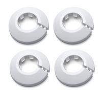 MroMax Copertura per tubo in plastica PP bianca da 2,5 cm, 4 pezzi da 25 mm, flangia decorativa per tubo dell'acqua, tappo a scatto per valvola da cucina, tubi di flusso del lavandino, per nascondere