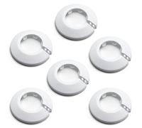 MroMax Copertura per tubo in plastica PP bianca da 3,2 cm, 6 pezzi, flangia da 32 mm, rosetta decorativa per tubo dell'acqua, tappo a scatto per valvola da cucina, tubi di flusso del lavandino, per