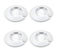 MroMax Copertura per tubo in plastica PP bianca da 4,8 cm, 50 mm, 4 pezzi, flangia per tubo dell'acqua e radiatore, tappo a scatto per tubi di scarico e sfiato, per nascondere spazi vuoti e aggiornare