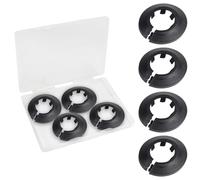 MroMax Copertura per tubo in plastica PP nera da 2,5 cm, 4 pezzi da 25 mm, flangia decorativa per tubo dell'acqua, tappo a scatto per valvola da cucina, tubi di flusso del lavandino, per nascondere