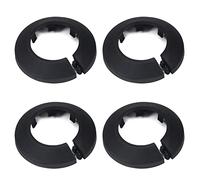 MroMax Copertura per tubo in plastica PP nera da 3,33 cm (1,31"), 4 pezzi da 34 mm, flangia decorativa rosone per tubo dell'acqua, tappo a scatto per valvola da cucina, tubi di ingresso di lavandino e
