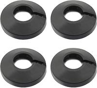 MroMax Copertura per tubo in plastica PP nera da 4,2 cm, 43 mm, 4 pezzi, flangia per tubo dell'acqua, rosetta decorativa, tappo a scatto per scarico del lavandino e tubi di sfiato, per nascondere