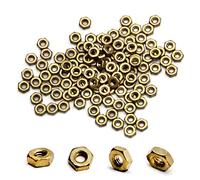 MroMax - Dadi esagonali, M2,0 x 0,4 mm, filettatura grossa, in ottone, confezione da 100 pezzi