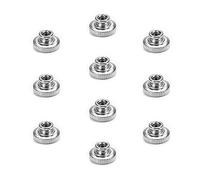 MroMax Dadi zigrinati M3 rotondi con placcatura in nichel fiore dritto tono argento 10 pezzi