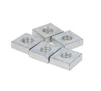 MroMax - Dado quadrato M6 x 12 x 4 mm, dadi filettati a macchina con dadi di fissaggio, in acciaio al carbonio, tonalità argento, 5 pezzi