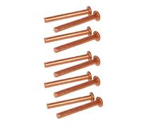 MroMax Diametro 6mm Lungo 50mm Bulloni Testa Piatta Rame Solido Rivetti Di Fissaggio Rivetti Ottone Tono 10pcs