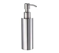 MroMax - Dispenser di sapone liquido, 220 ml, in acciaio inox 304, per lavello, sapone liquido, lozione, dispenser per sapone liquido, contenitore per cucina, bagno, colore argento