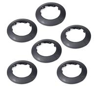 MroMax Flangia per tubo dell'acqua con diametro esterno da 6 cm, decorazione nera, copertura per radiatore in plastica PP, 63 mm, per decorazione tubo da parete, 6 pezzi