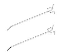 MroMax - Ganci da appendere in ferro, per scaffalature, assortimento di ganci per garage, negozi e negozi. Finitura placcata, color argento, 20 pezzi