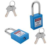 MroMax Lockout Tagout Lock, lucchetto di sicurezza con chiave diversa, lucchetto di sicurezza Loto lucchetto in acciaio blu per bloccare tag out 2 pezzi