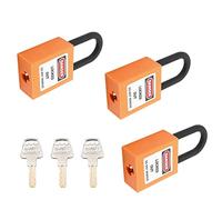 MroMax Lockout Tagout Lock, lucchetto di sicurezza con chiave simile, lucchetto di sicurezza Loto lucchetto in nylon arancione per bloccare tag out 3 pezzi