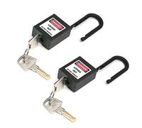 MroMax Lockout Tagout Lockout, Loto Serrature con chiave diversa, in nylon, lucchetto di sicurezza nero, 2 pezzi