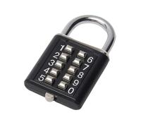 MroMax Lucchetti con combinazione a 5 cifre, 1 lucchetto a pulsante nero, in lega di zinco, lucchetto per bagagli per armadietti scolastici, palestra, case, cancelli di recinzione, cassetti e cassetta