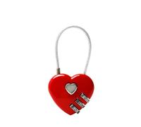 MroMax - Lucchetto a combinazione a 3 cifre, con lucchetto a forma di cuore, in lega di zinco, con lucchetto a forma di cuore, colore: rosso