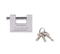 MroMax - Lucchetto di sicurezza in metallo argentato, larghezza 40 mm, con 3 chiavi