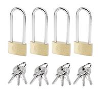 MroMax Lucchetto in ottone con chiave uguale 3 cm di larghezza, finitura spazzolata, con grillo lungo 5 cm, per cassetti, porte, armadietti, magazzini, scuola, palestra, armadietti, recinzioni