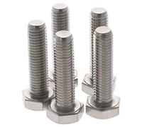 MroMax M10 Bullone esagonale M10-1,5 x 40 mm UNC Bulloni a vite a testa esagonale in acciaio inox 304 completamente filettati, 5 pezzi