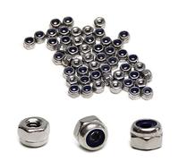 MroMax M2 x 0,4 mm inserti esagonali in nylon, dadi di bloccaggio esagonali, acciaio inossidabile 304, senza trattamento superficiale, confezione da 50