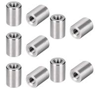 MroMax M3 Altezza 8 mm Acciaio Inox 304 Filettato Manicotto Bar Stud Rotondi Giunto Tubo Dadi Argento 10pcs