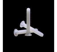 MroMax M3 Lunghezza 20mm Nylon Bianco Testa Piatta Macchina Vite Svasata Plastica Croce Incassato Testa Metrica Bulloni 100 Pz