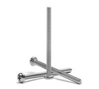 MroMax M4 x 55 mm viti a macchina Pan Phillips a croce vite 304 in acciaio inox bulloni di fissaggio argento grigio 30 pezzi