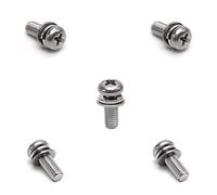 MroMax M5 x 14 mm 304 in acciaio inox Phillips Pan Head Viti Bulloni combinati con rondella a molla e rondelle a tinta unita, 5 pz