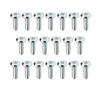MroMax M6 x 25 mm a testa piatta viti per mobili bulloni di fissaggio in acciaio al carbonio argento bianco, 20 pezzi