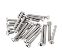 MroMax M6 x 45 mm viti a macchina Pan Phillips a croce vite 304 in acciaio inox bulloni di fissaggio argento grigio 20 pezzi