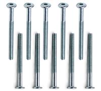 MroMax M6 x 70 mm a testa piatta viti per mobili bulloni di fissaggio in acciaio al carbonio argento bianco 10 pezzi