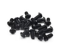 MroMax M8 x 16 mm Viti a testa tonda a testa tonda in acciaio al carbonio Bulloni di fissaggio nero 20 pz