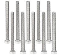 MroMax M8 x 80 Bulloni esagonali in acciaio inox, 10 pezzi, viti a testa esagonale, completamente filettate, metriche, per la casa, macchinari industriali, colore: argento