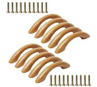 MroMax Maniglie in Legno Naturale, Distanza Tra i fori di 64mm, Lunghezza 96 mm, 10pz Legno Pull Manopole per Mobili per Armadi