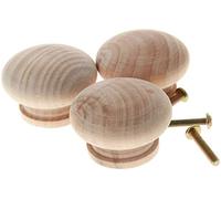 MroMax - Manopole rotonde in legno, diametro 33 mm, per mobili e cucine, per cassetti, armadi, 10 pezzi