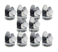 MroMax - Morsetto per mensola in vetro, 2 pezzi, colore argento, 23 x 19 x 19 mm (lunghezza x larghezza x altezza)., MRO190831D-0051, 21 mm (larghezza) per 5-8 mm., 10Pcs