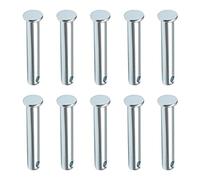 MroMax Perni a foro singolo, 8 mm x 45 mm in acciaio inossidabile 304 a testa piatta con foro perno di posizione per installazione di mobili, per uso domestico fai da te argento 10 pezzi