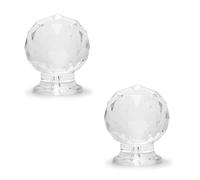 MroMax Piccola maniglia da tirare, pomello rotondo in acrilico diamantato, mini manopole autoadesive, diametro 17 mm, pomello trasparente lucido, decorazione carina per portagioie, custodia regalo e