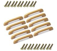 MroMax Pomelli in legno, distanza tra i fori 96 mm, lunghezza 124 mm, maniglie per armadietti, mobili da cucina, cassettiere, armadi, 10 pezzi