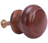 MroMax Pomelli rotondi in legno, 25 mm di diametro, tiratori da cucina per cassetti di comodini, armadi, colore rosso scuro, 25 unità