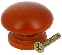 MroMax Pomelli rotondi in legno, diametro 33 mm, maniglie per armadietti, mobili da cucina, cassettiere, armadi, colore: rosso scuro, 15 pezzi