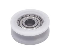 MroMax Puleggia in plastica in nylon con scanalatura a forma di U, 4 x 15 x 6 mm, con cuscinetto di guida per guida di apparecchiature meccaniche, porte e finestre, 1 pezzo bianco