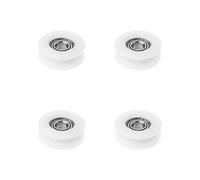 MroMax Puleggia in plastica nylon U, 6x22x8 mm, cuscinetto guidante, puleggia rotaia sferica per guide meccaniche porte finestre, 4 pezzi, bianco