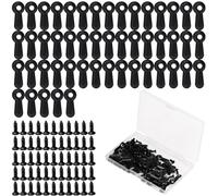 MroMax Pulsante di rotazione della cornice, 2,2 cm in metallo increspato con viti per appendere foto, disegni e poster, 50 pezzi neri