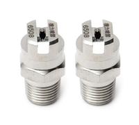 MroMax Punta a spruzzo piatta - 1/8BSPT Filettatura maschio 304 ugello in acciaio inox - Diametro orifizio 1,8 mm - 2 pezzi