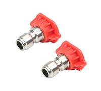 MroMax Punte per ugello spray per idropulitrice, in acciaio inox da 1/4", rosso, 2 pezzi (0 gradi, diametro foro 2 mm)